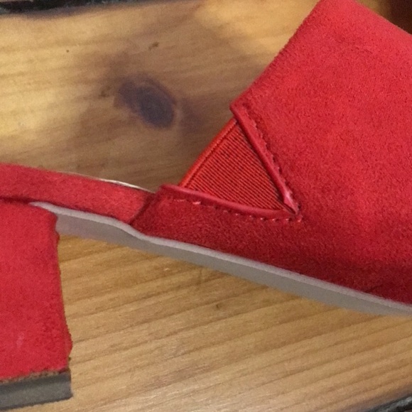 Red suede open toe mules - Picture 5 of 5